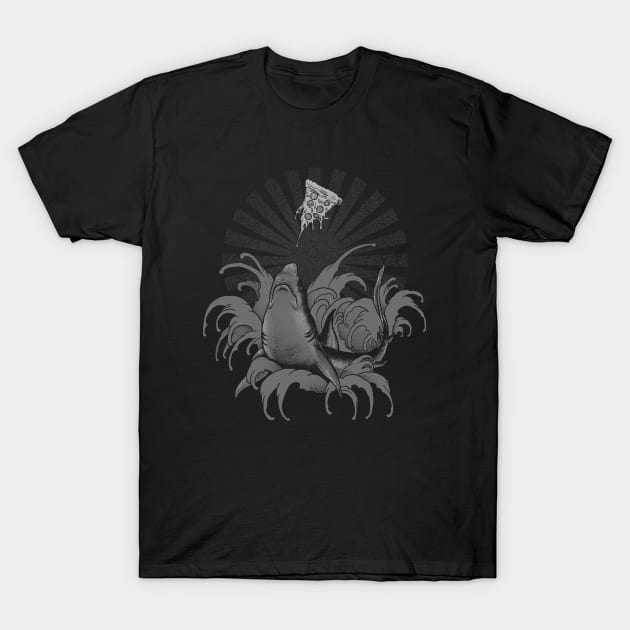 Shark & pizza T-Shirt by Chmurzasty